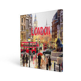 Холст квадратный с принтом Улицы Лондона , 100% ПВХ |  | england | london | united kingdom | англия | великобритания | город | лондон