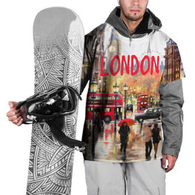 Накидка на куртку 3D с принтом Улицы Лондона , 100% полиэстер |  | england | london | united kingdom | англия | великобритания | город | лондон
