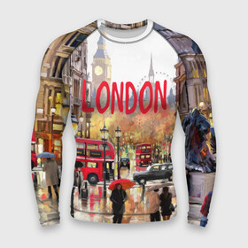 Мужской рашгард 3D с принтом Улицы Лондона ,  |  | england | london | united kingdom | англия | великобритания | город | лондон