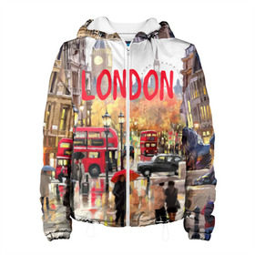 Женская куртка 3D с принтом Улицы Лондона , ткань верха — 100% полиэстер, подклад — флис | прямой крой, подол и капюшон оформлены резинкой с фиксаторами, два кармана без застежек по бокам, один большой потайной карман на груди. Карман на груди застегивается на липучку | england | london | united kingdom | англия | великобритания | город | лондон