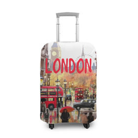 Чехол для чемодана 3D с принтом Улицы Лондона , 86% полиэфир, 14% спандекс | двустороннее нанесение принта, прорези для ручек и колес | england | london | united kingdom | англия | великобритания | город | лондон