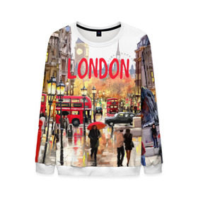 Мужской свитшот 3D с принтом Улицы Лондона , 100% полиэстер с мягким внутренним слоем | круглый вырез горловины, мягкая резинка на манжетах и поясе, свободная посадка по фигуре | england | london | united kingdom | англия | великобритания | город | лондон