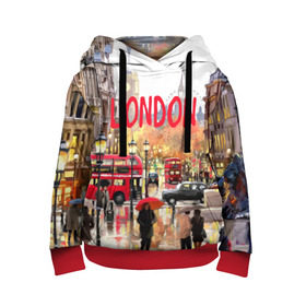 Детская толстовка 3D с принтом Улицы Лондона , 100% полиэстер | двухслойный капюшон со шнурком для регулировки, мягкие манжеты на рукавах и по низу толстовки, спереди карман-кенгуру с мягким внутренним слоем | england | london | united kingdom | англия | великобритания | город | лондон