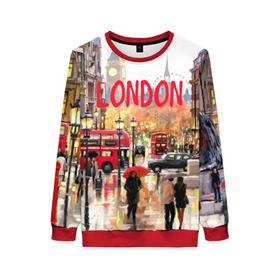 Женский свитшот 3D с принтом Улицы Лондона , 100% полиэстер с мягким внутренним слоем | круглый вырез горловины, мягкая резинка на манжетах и поясе, свободная посадка по фигуре | england | london | united kingdom | англия | великобритания | город | лондон