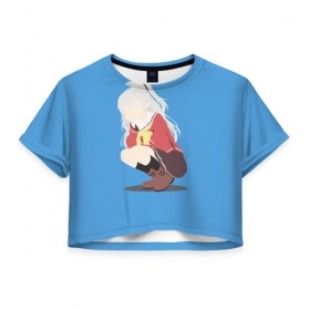 Женская футболка 3D укороченная с принтом Charlotte , 100% полиэстер | круглая горловина, длина футболки до линии талии, рукава с отворотами | anime | charlotte | аниме | шарлотта