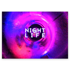 Поздравительная открытка с принтом Night life , 100% бумага | плотность бумаги 280 г/м2, матовая, на обратной стороне линовка и место для марки
 | Тематика изображения на принте: color | life | night | party | вечеринка | дискотека | жизнь | ночная | ночь | туса