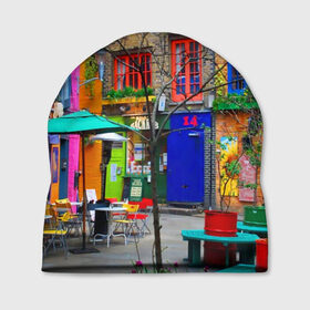 Шапка 3D с принтом Улицы Лондона , 100% полиэстер | универсальный размер, печать по всей поверхности изделия | bright | city | color | courtyard | england | london | paint | street | united kingdom | англия | великобритания | город | дворик | краски | лондон | улица | цвет | яркие