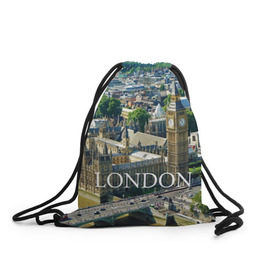 Рюкзак-мешок 3D с принтом Улицы Лондона , 100% полиэстер | плотность ткани — 200 г/м2, размер — 35 х 45 см; лямки — толстые шнурки, застежка на шнуровке, без карманов и подкладки | city | england | london | united kingdom | англия | великобритания | город | лондон
