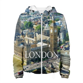 Женская куртка 3D с принтом Улицы Лондона , ткань верха — 100% полиэстер, подклад — флис | прямой крой, подол и капюшон оформлены резинкой с фиксаторами, два кармана без застежек по бокам, один большой потайной карман на груди. Карман на груди застегивается на липучку | city | england | london | united kingdom | англия | великобритания | город | лондон