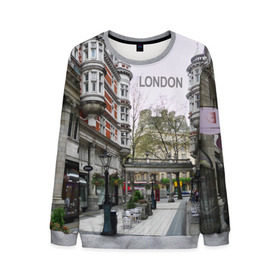 Мужской свитшот 3D с принтом Улицы Лондона , 100% полиэстер с мягким внутренним слоем | круглый вырез горловины, мягкая резинка на манжетах и поясе, свободная посадка по фигуре | boulevard | city | england | london | street | united kingdom | англия | бульвар | великобритания | город | лондон | улица