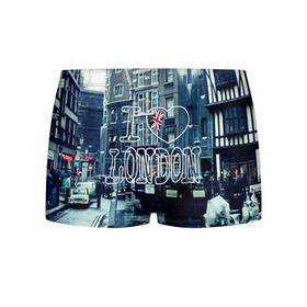 Мужские трусы 3D с принтом Улицы Лондона , 50% хлопок, 50% полиэстер | классическая посадка, на поясе мягкая тканевая резинка | city | england | flag | heart | i | london | love | street | united kingdom | англия | великобритания | город | лондон | люблю | сердце | улица | флаг | я