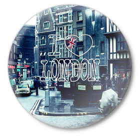 Значок с принтом Улицы Лондона ,  металл | круглая форма, металлическая застежка в виде булавки | Тематика изображения на принте: city | england | flag | heart | i | london | love | street | united kingdom | англия | великобритания | город | лондон | люблю | сердце | улица | флаг | я
