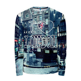 Мужской лонгслив 3D с принтом Улицы Лондона , 100% полиэстер | длинные рукава, круглый вырез горловины, полуприлегающий силуэт | Тематика изображения на принте: city | england | flag | heart | i | london | love | street | united kingdom | англия | великобритания | город | лондон | люблю | сердце | улица | флаг | я