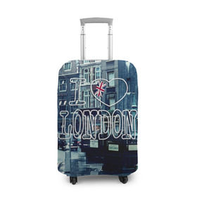 Чехол для чемодана 3D с принтом Улицы Лондона , 86% полиэфир, 14% спандекс | двустороннее нанесение принта, прорези для ручек и колес | city | england | flag | heart | i | london | love | street | united kingdom | англия | великобритания | город | лондон | люблю | сердце | улица | флаг | я