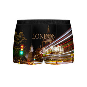Мужские трусы 3D с принтом Улицы Лондона , 50% хлопок, 50% полиэстер | классическая посадка, на поясе мягкая тканевая резинка | city | england | lights | london | night | street | united kingdom | англия | великобритания | город | лондон | ночь | огни | улица