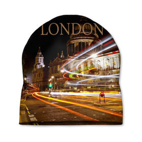 Шапка 3D с принтом Улицы Лондона , 100% полиэстер | универсальный размер, печать по всей поверхности изделия | Тематика изображения на принте: city | england | lights | london | night | street | united kingdom | англия | великобритания | город | лондон | ночь | огни | улица