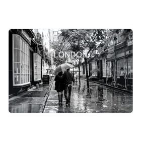 Магнитный плакат 3Х2 с принтом Улицы Лондона , Полимерный материал с магнитным слоем | 6 деталей размером 9*9 см | Тематика изображения на принте: англия | бульвар | великобритания | влюбленные | дождь | зонтик | лондон | улица