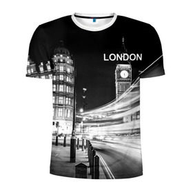Мужская футболка 3D спортивная с принтом Улицы Лондона , 100% полиэстер с улучшенными характеристиками | приталенный силуэт, круглая горловина, широкие плечи, сужается к линии бедра | england | lights | london | night | street | united kingdom | англия | великобритания | лондон | ночь | огни | улица
