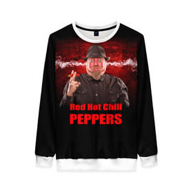 Женский свитшот 3D с принтом Red Hot Chili Peppers , 100% полиэстер с мягким внутренним слоем | круглый вырез горловины, мягкая резинка на манжетах и поясе, свободная посадка по фигуре | звезда | красный | кумир | музыка | перец | рок | рок группа | хит