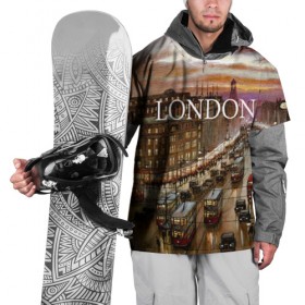 Накидка на куртку 3D с принтом Улицы Лондона , 100% полиэстер |  | city | england | london | united kingdom | англия | великобритания | город | лондон | ночь | огни | улица