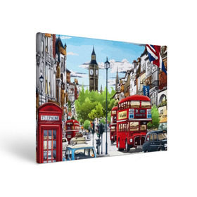 Холст прямоугольный с принтом Улицы Лондона , 100% ПВХ |  | city | england | london | united kingdom | англия | великобритания | город | лондон