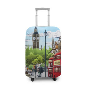 Чехол для чемодана 3D с принтом Улицы Лондона , 86% полиэфир, 14% спандекс | двустороннее нанесение принта, прорези для ручек и колес | Тематика изображения на принте: city | england | london | united kingdom | англия | великобритания | город | лондон