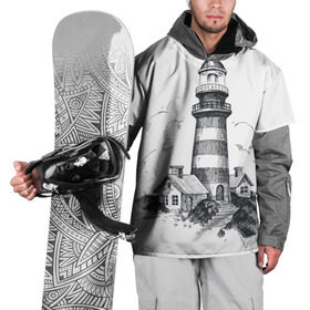 Накидка на куртку 3D с принтом Маяк , 100% полиэстер |  | Тематика изображения на принте: вмф | карандаш | маяк | море | моряк | речник | флот