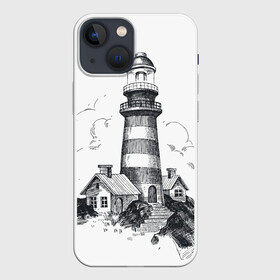 Чехол для iPhone 13 mini с принтом Маяк ,  |  | вмф | карандаш | маяк | море | моряк | речник | флот