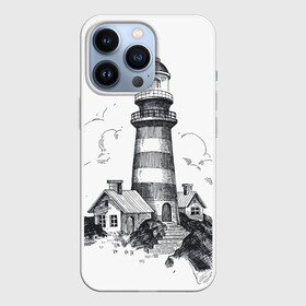 Чехол для iPhone 13 Pro с принтом Маяк ,  |  | вмф | карандаш | маяк | море | моряк | речник | флот