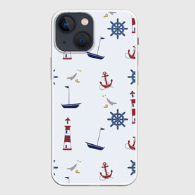 Чехол для iPhone 13 mini с принтом Речник ,  |  | вода | маяк | море | флот | якорь