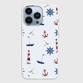 Чехол для iPhone 13 Pro с принтом Речник ,  |  | вода | маяк | море | флот | якорь