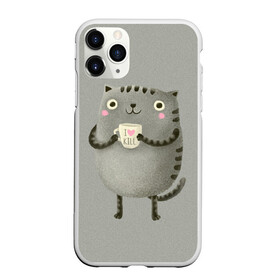 Чехол для iPhone 11 Pro матовый с принтом Cat Love Kill , Силикон |  | animal | beast | cat | feline | kill | kitty | love | meow | взгляд | животное | зверь | кот | котенок | котик | кофе | кошка | любовь | мяу | чай