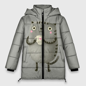 Женская зимняя куртка 3D с принтом Cat Love Kill , верх — 100% полиэстер; подкладка — 100% полиэстер; утеплитель — 100% полиэстер | длина ниже бедра, силуэт Оверсайз. Есть воротник-стойка, отстегивающийся капюшон и ветрозащитная планка. 

Боковые карманы с листочкой на кнопках и внутренний карман на молнии | Тематика изображения на принте: animal | beast | cat | feline | kill | kitty | love | meow | взгляд | животное | зверь | кот | котенок | котик | кофе | кошка | любовь | мяу | чай