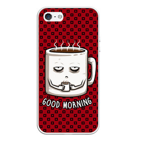Чехол для iPhone 5/5S матовый с принтом Good Morning , Силикон | Область печати: задняя сторона чехла, без боковых панелей | coffee | кофе | кружка | утро | чашка