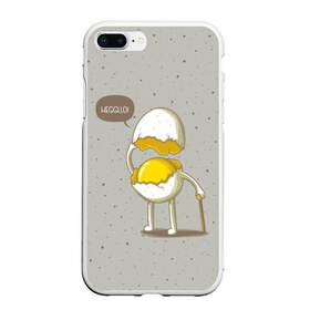Чехол для iPhone 7Plus/8 Plus матовый с принтом Яйцо приветствует , Силикон | Область печати: задняя сторона чехла, без боковых панелей | cook | eat | egg | food | funny | hello | smile | еда | кухня | повар | привет | прикол | смайл | улыбка | яйцо