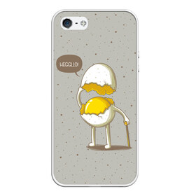 Чехол для iPhone 5/5S матовый с принтом Яйцо приветствует , Силикон | Область печати: задняя сторона чехла, без боковых панелей | cook | eat | egg | food | funny | hello | smile | еда | кухня | повар | привет | прикол | смайл | улыбка | яйцо