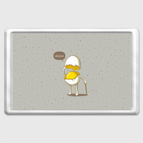 Магнит 45*70 с принтом Яйцо приветствует , Пластик | Размер: 78*52 мм; Размер печати: 70*45 | Тематика изображения на принте: cook | eat | egg | food | funny | hello | smile | еда | кухня | повар | привет | прикол | смайл | улыбка | яйцо