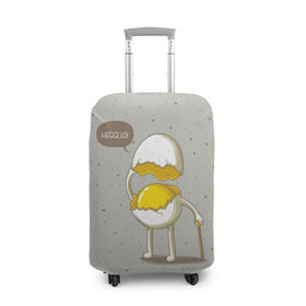 Чехол для чемодана 3D с принтом Яйцо приветствует , 86% полиэфир, 14% спандекс | двустороннее нанесение принта, прорези для ручек и колес | cook | eat | egg | food | funny | hello | smile | еда | кухня | повар | привет | прикол | смайл | улыбка | яйцо