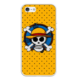 Чехол для iPhone 5/5S матовый с принтом One Pirate , Силикон | Область печати: задняя сторона чехла, без боковых панелей | bone | jack | luffy | ocean | one piece | pirate | sea | skull | treasure | большой куш | брук | джек | клад | луффи | море | нами | океан | пират | робин | санджи | сокровище | флаг | франки | череп
