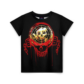 Детская футболка 3D с принтом Megadeth #6 , 100% гипоаллергенный полиэфир | прямой крой, круглый вырез горловины, длина до линии бедер, чуть спущенное плечо, ткань немного тянется | dave | megadeth | metal rock | mustaine | rattlehead | thrash | vic | дейв | мастейн | мегадет | метал | рок | треш