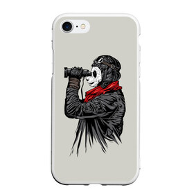 Чехол для iPhone 7/8 матовый с принтом Панда танкист , Силикон | Область печати: задняя сторона чехла, без боковых панелей | animal | bear | beast | panda | tank | war | война | животное | зверь | игра | медведь | панда | танк