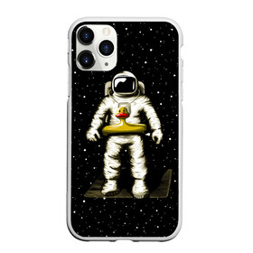 Чехол для iPhone 11 Pro матовый с принтом Космонавт с уточкой , Силикон |  | астронавт | ванна | галактика | звезды | космонавт | планета | утка | уточка