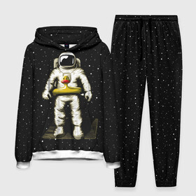 Мужской костюм 3D (с толстовкой) с принтом Космонавт с уточкой ,  |  | астронавт | ванна | галактика | звезды | космонавт | планета | утка | уточка