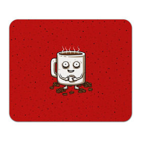 Коврик прямоугольный с принтом Кофейный пьяница , натуральный каучук | размер 230 х 185 мм; запечатка лицевой стороны | coffee | tea | кофе | кружка | утро | чай | чашка