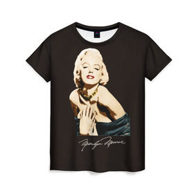 Женская футболка 3D с принтом Мэрилин Монро , 100% полиэфир ( синтетическое хлопкоподобное полотно) | прямой крой, круглый вырез горловины, длина до линии бедер | актриса | голливуд | джазе | кино | мерилин | монро | мэрилин | о.м.с.к. | погорячее