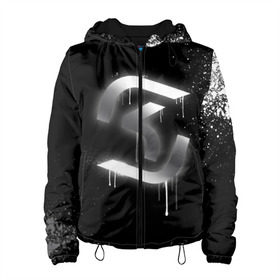 Женская куртка 3D с принтом cs:go - SK Gaming (Black collection) , ткань верха — 100% полиэстер, подклад — флис | прямой крой, подол и капюшон оформлены резинкой с фиксаторами, два кармана без застежек по бокам, один большой потайной карман на груди. Карман на груди застегивается на липучку | cs | csgo | sk | го | кс | ск