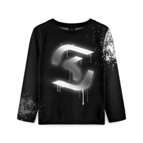 Детский лонгслив 3D с принтом cs:go - SK Gaming (Black collection) , 100% полиэстер | длинные рукава, круглый вырез горловины, полуприлегающий силуэт
 | Тематика изображения на принте: cs | csgo | sk | го | кс | ск