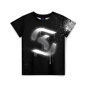 Детская футболка 3D с принтом cs:go - SK Gaming (Black collection) , 100% гипоаллергенный полиэфир | прямой крой, круглый вырез горловины, длина до линии бедер, чуть спущенное плечо, ткань немного тянется | Тематика изображения на принте: cs | csgo | sk | го | кс | ск