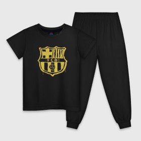 Детская пижама хлопок с принтом FC Barcelona - Yellow Paint (Оригинальный стиль,рисунок краской) , 100% хлопок |  брюки и футболка прямого кроя, без карманов, на брюках мягкая резинка на поясе и по низу штанин
 | Тематика изображения на принте: barca | barcelona | fcb | барселона | футбол