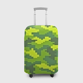 Чехол для чемодана 3D с принтом Зелёный камуфляж , 86% полиэфир, 14% спандекс | двустороннее нанесение принта, прорези для ручек и колес | пиксели